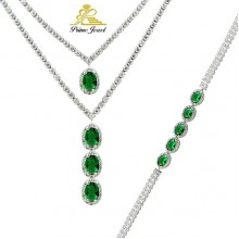 Gümüş zirkon taşlı set